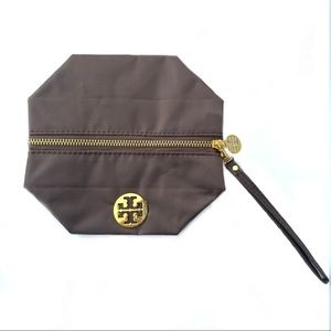 Tory Burch Nylon Brown Makeup Bag